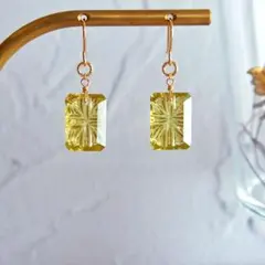 レモンクォーツ ベルフラワーカービング ピアス 14kgf - メルカリ