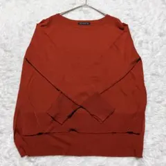 【ZARA】ザラ◇長袖 スリット入り　ニット 無地 シンプルS