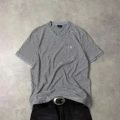 y2k 00s VネックボーダーTシャツ c-boy シティボーイ ポケT LLのサムネイル