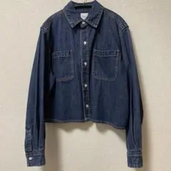 Spick & Span　ショートデニムシャツ　ブルー