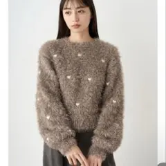 snidel スナイデルハートモチーフニットプルオーバー