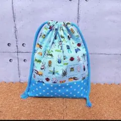 たくさんの昆虫柄 お着替え袋・体操着袋 ハンドメイド