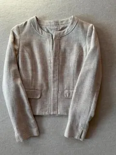 COMME CA ISM ノーカラージャケット Sサイズ ベージュ