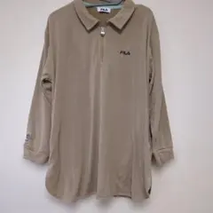 FILA ハーフジップ スウェット ベージュ