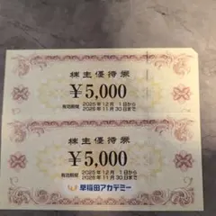 早稲田アカデミー 株主優待券 1万円分