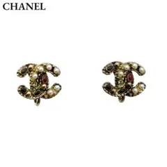 CHANEL シャネル ココマーク イヤリング パール カラーストーン ゴールド