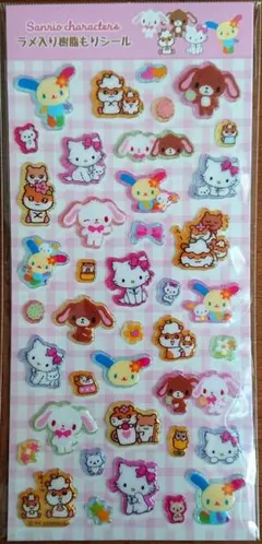 サンリオキャラクターズ ラメ入り樹脂もりシール MXヘイセイデザイン