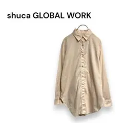【シュカグローバルワーク】シャツ　長袖　シンプル　ロング丈　ピンク　Mのサムネイル