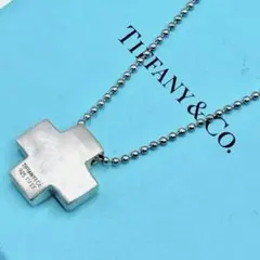 【美品】ティファニー　ローマンクロス　ネックレス　シルバー　社外ボールチェーン