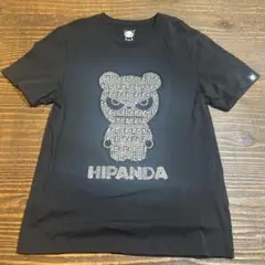 HIPANDA ハイパンダ ラインストーン Tシャツ メンズ黒