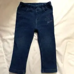 美品　ニットプランナー KP デニム風 パンツ 80 裏起毛 暖か