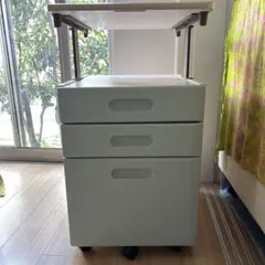 IKEAネイルワゴン キャスター付き 引き出し3段 ホワイト サロンワゴン 