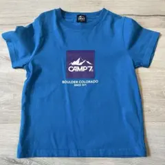 CAMP7 青 Tシャツ ロゴプリント