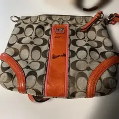 COACH ショルダーバッグ ベージュ/オレンジ