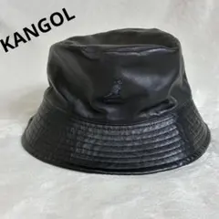 美品　KANGOL　カンゴール　フェイクレザー　バケットハット　ラージサイズ
