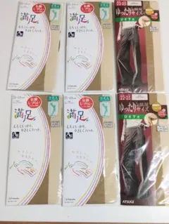 フクスケ、アツギ　ひざ上、ひざ下ストッキング　まとめて6足　新品　★5437b