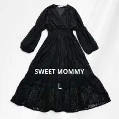SWEET MOMMY スイートマミー マタニティ ロングワンピース レース 黒のサムネイル