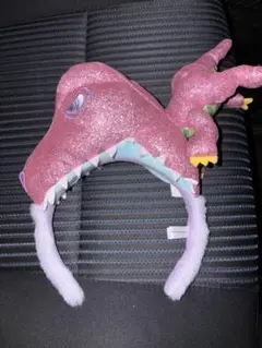恐竜カチューシャ ピンク グリッター