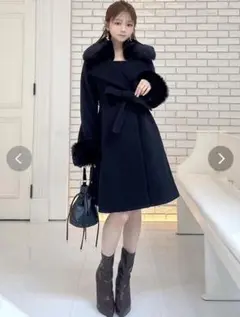 RESEXXY レディーファーコート ブラック Sサイズ