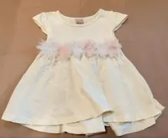 フリル付きクリーム色チュニック 90cm プチマイン