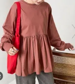 フリークスストア 美品 テラコッタブラウン ドッキングティアード長袖