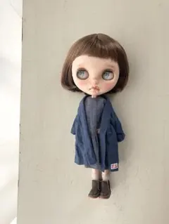 ローブコート・. 総裏仕立て　アンティークブルー　ブライスアウトフィット