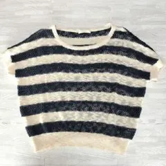 chocol raffine robe 　サマーニット　濃紺ボーダーのサムネイル