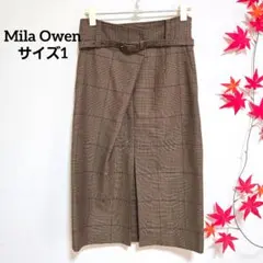 美品✨Mila Owenミラオーウェン　ウエストタックデザイン タイトスカート