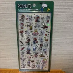 スヌーピー　3Dクリスタルステッカー　緑　正規品　韓国　ボンボンドロップ