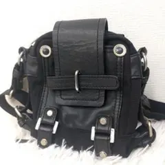 TOUGH JEANSMITH ショルダーバッグ　ナイロン　本革レザー　ブラック