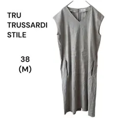 トラサルディ ワンピース フレンチスリーブ Vネック 春夏 上品 きれいめ 38