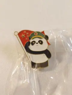 中国 パンダ ピンバッジ ピンバッチ 敬礼 お土産 雑貨 グッズ 中華人民共和国