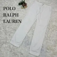【ポロラルフローレン】ストレートパンツ　白　ホワイト　16 チノパン　刺繍ロゴ
