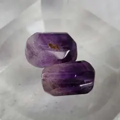 アメジスト エレスチャル 305b スーパーセブン 天然石 パーツ ２粒セット