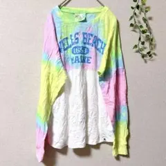1点もの☆ 【M】タイダイ柄 長袖 Tシャツ ロンT カラフル カジュアル