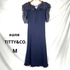 新品同様 TITTY&CO. ギンガムチェック シアー袖 ロングワンピース Mのサムネイル