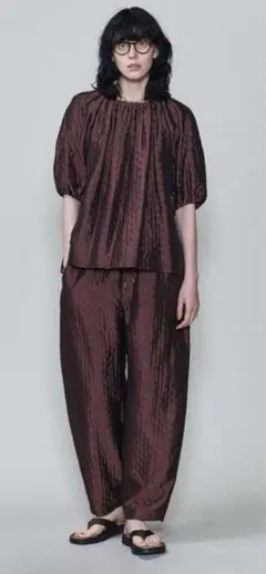 6 ROKU ロク/QUILTED JACQUARD PULLOVER ブラウス