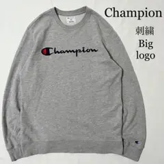 OLD Champion ライトウェイト 刺繍 スウェット グレー 裏パイル M
