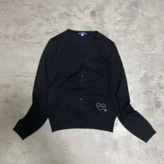 BURBERRY カーディガン 長袖 ハート 刺繍 ブラック バーバリー S