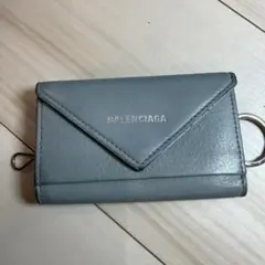 BALENCIAGA ペーパー キーケース ライトブルー シルバー金具のサムネイル