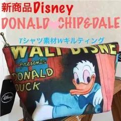 新品未使用新商品タグ付DONALD❤︎CHIP&DEALポスターアート舟形ポーチ