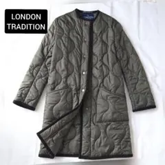 美品 LONDON TRADITION 中綿 キルティング コート カーキ M