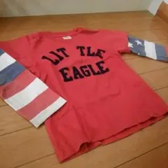 値下げデニム＆ダンガリー　重ね着風長袖Tシャツ