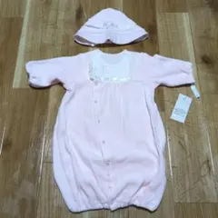 ピンク フード付ツーウェイ・ドレス＆オール　50〜60サイズ　秋冬用　セレモニー