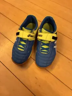 asics サッカーシューズ 19.0cm 青/黄 ベルクロ