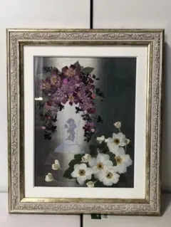 押し花　フラワーアート　壁掛けインテリア　額