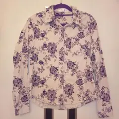 花柄 長袖 コーデュロイ シャツ