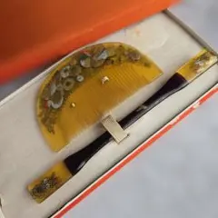アンティーク　鼈甲風　櫛　笄　鶴　菊　かんざし　金寿　髪飾り　和装小物　Y5