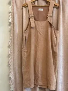 chambre de danse コーデュロイサロペット ピンクベージュ