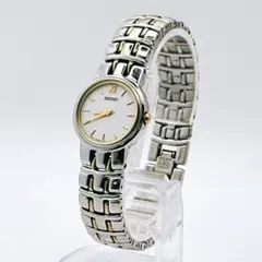 【稼働】SEIKO セイコー レディース腕時計 ゴールド/シルバー バングル